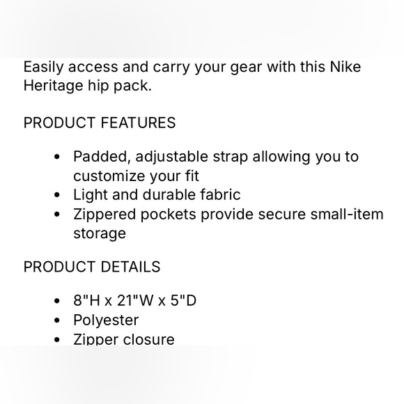 Nike Heritage Belt Bag- Brown, Gray or Black/NWT - Picture 10 of 10